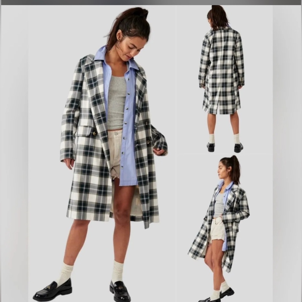 Free People we the free trench coat dark green